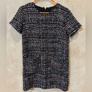 Forever 21 Black and Pink Tweed Shift Dress small party ready classic